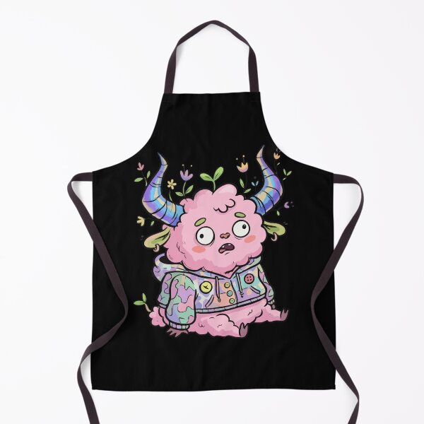 Item preview, Shocked Pink Fluffy Creature with Iridescent Horns designed and sold by Emegan Print Art.