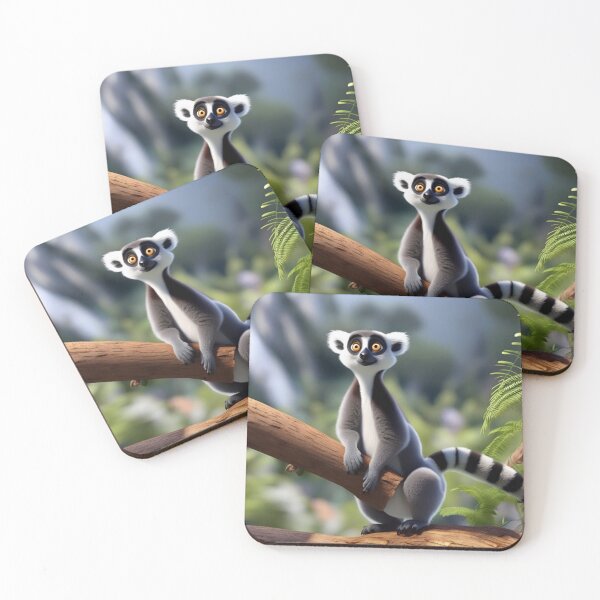 Item preview, Animated Ring-Tailed Lemur Perched on Forest Branch designed and sold by CASASIS_MERCH.