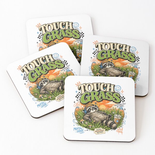 Item preview, Touch Grass Tired Raccoon Design designed and sold by Softbear Atelier.