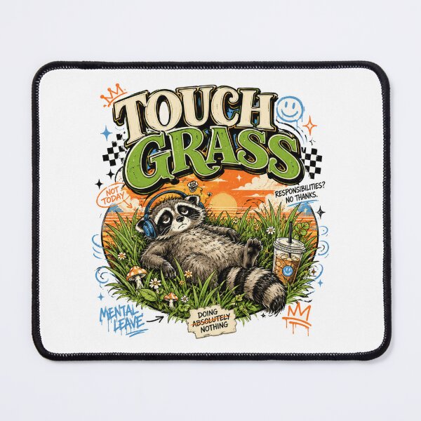 Item preview, Touch Grass Tired Raccoon Design designed and sold by Softbear Atelier.
