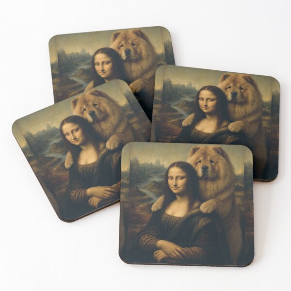 Item preview, Mona Lisa And Chow Chow Friend - Funny Classical Painting Parody designed and sold by merchxwear.