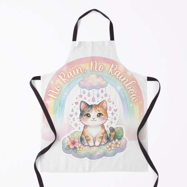 Item preview, Lani “No Rain, No Rainbow” Pastel Rainbow Cat Sticker | Dreamy Kawaii Watercolor Aesthetic designed and sold by LaniDigitalNook.