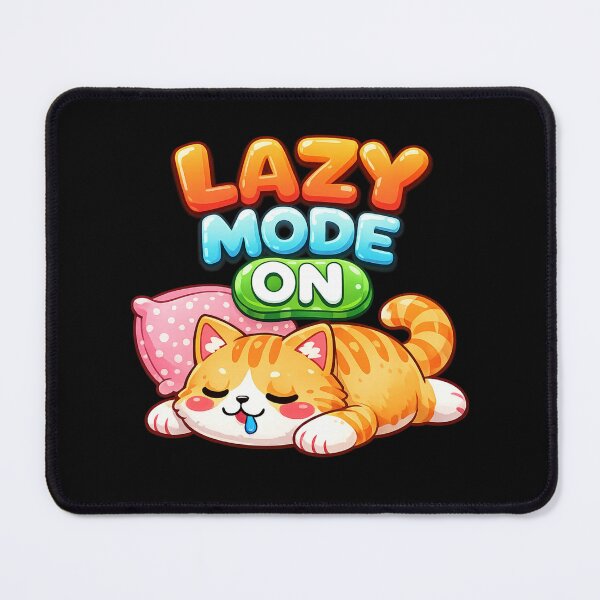 Item preview, Lazy Mode ON – Cute Sleepy Cat Kawaii Design T-Shirt designed and sold by DarojadNR.