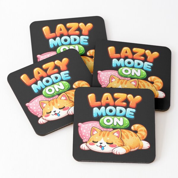 Item preview, Lazy Mode ON – Cute Sleepy Cat Kawaii Design T-Shirt designed and sold by DarojadNR.