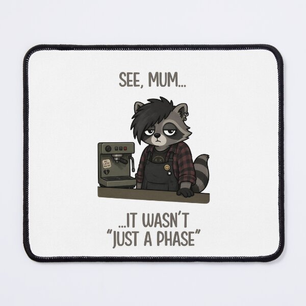 Item preview, Grunge Raccoon Barista designed and sold by CanSparkleArt.