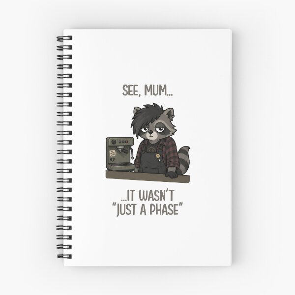Item preview, Grunge Raccoon Barista designed and sold by CanSparkleArt.