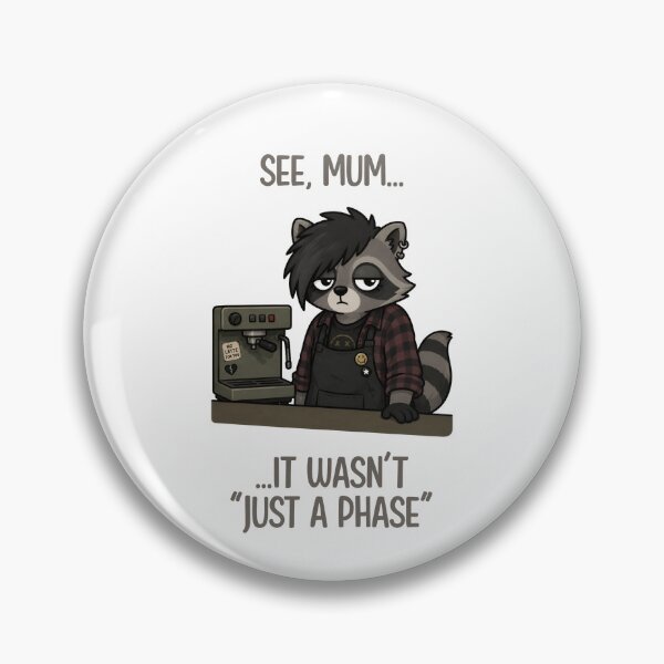 Item preview, Grunge Raccoon Barista designed and sold by CanSparkleArt.