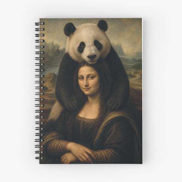 Item preview, Mona Lisa And Cute Big Panda Friend - Funny Classical Painting Parody designed and sold by merchxwear.