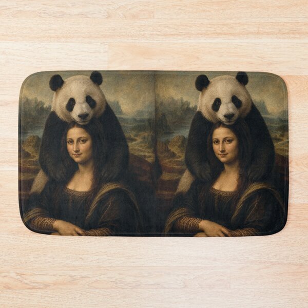 Item preview, Mona Lisa And Cute Big Panda Friend - Funny Classical Painting Parody designed and sold by merchxwear.