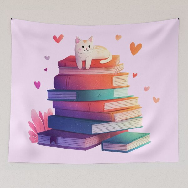 Item preview, Book Lover Kitten designed and sold by bubblyrainbow.