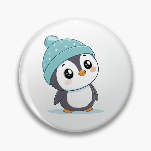 Item preview, Cute Winter Penguin Kawaii Cartoon Sticker | Adorable Penguin in Beanie designed and sold by Pinpondesigns.