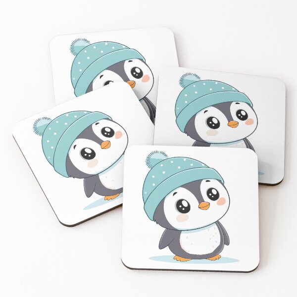 Item preview, Cute Winter Penguin Kawaii Cartoon Sticker | Adorable Penguin in Beanie designed and sold by Pinpondesigns.