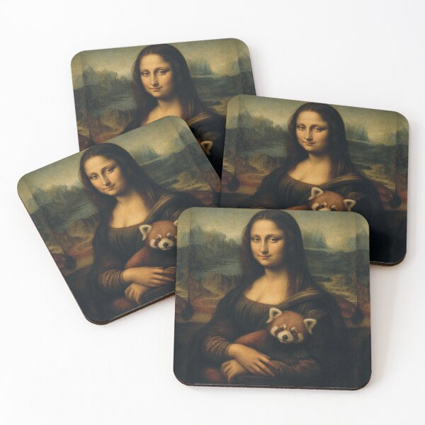 Item preview, Mona Lisa And Cute Red Panda Friend - Funny Classical Painting Parody designed and sold by merchxwear.