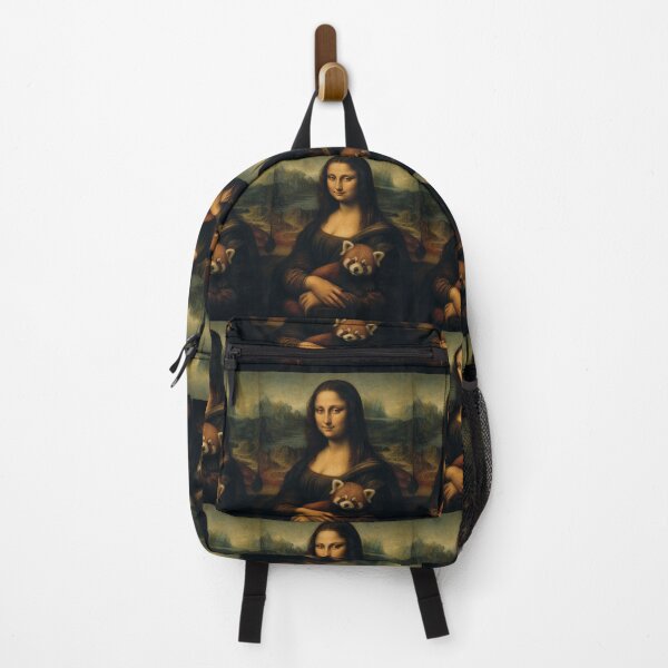 Item preview, Mona Lisa And Cute Red Panda Friend - Funny Classical Painting Parody designed and sold by merchxwear.