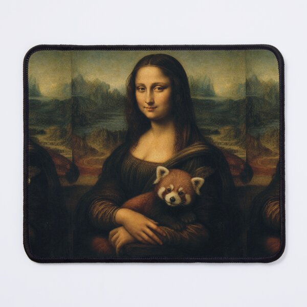 Item preview, Mona Lisa And Cute Red Panda Friend - Funny Classical Painting Parody designed and sold by merchxwear.