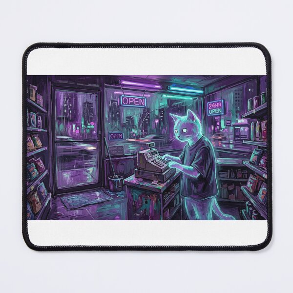 Item preview, Neon City Cat Cashier designed and sold by Allison-Masters.