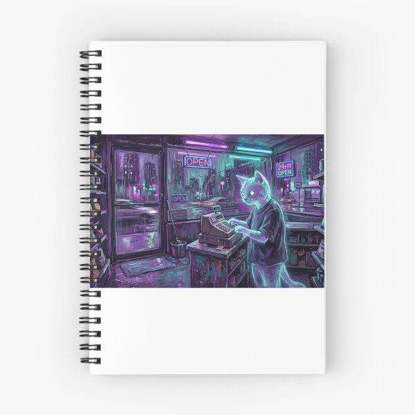 Item preview, Neon City Cat Cashier designed and sold by Allison-Masters.