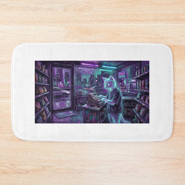Item preview, Neon City Cat Cashier designed and sold by Allison-Masters.