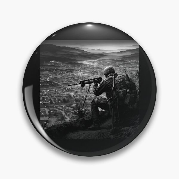 Item preview, Sniper Overwatch Black and White Military Art designed and sold by inkoutninja.