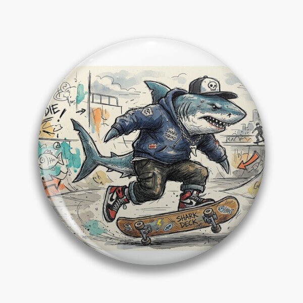 Item preview, Shark Skateboarding: Skate or Die Graphic Tee designed and sold by Allison-Masters.
