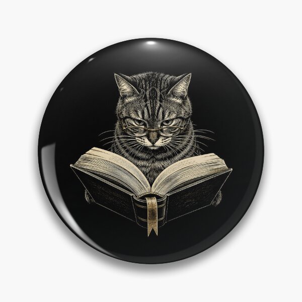 Item preview, Cat Reading Book Vintage Retro designed and sold by KarimSoCute.