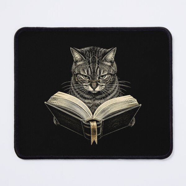 Item preview, Cat Reading Book Vintage Retro designed and sold by KarimSoCute.