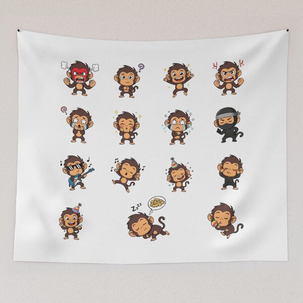 Item preview, Cute Monkey Emoji Sticker Pack designed and sold by RamyGallery.