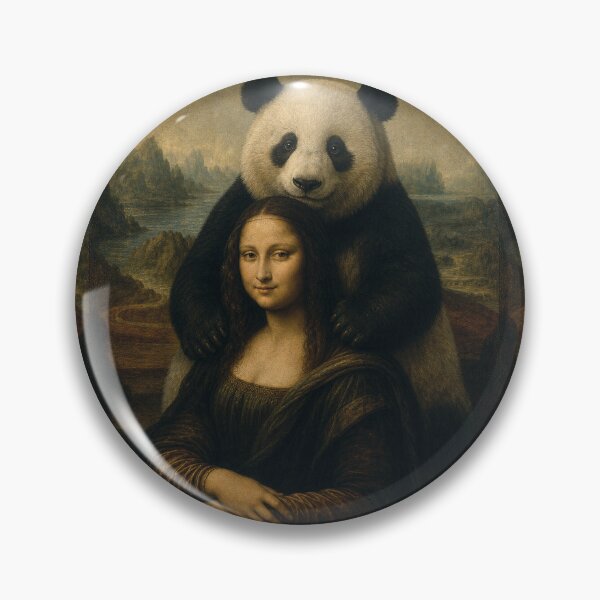 Item preview, Mona Lisa And Chonky Panda Friend - Funny Classical Painting Parody designed and sold by merchxwear.