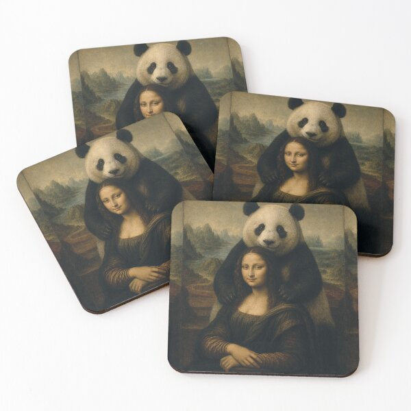 Item preview, Mona Lisa And Chonky Panda Friend - Funny Classical Painting Parody designed and sold by merchxwear.