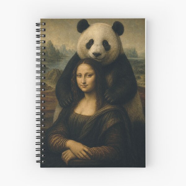 Item preview, Mona Lisa And Chonky Panda Friend - Funny Classical Painting Parody designed and sold by merchxwear.
