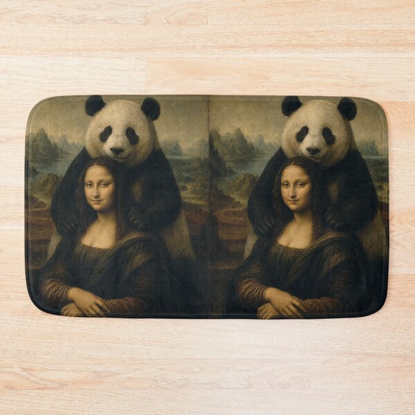 Item preview, Mona Lisa And Chonky Panda Friend - Funny Classical Painting Parody designed and sold by merchxwear.