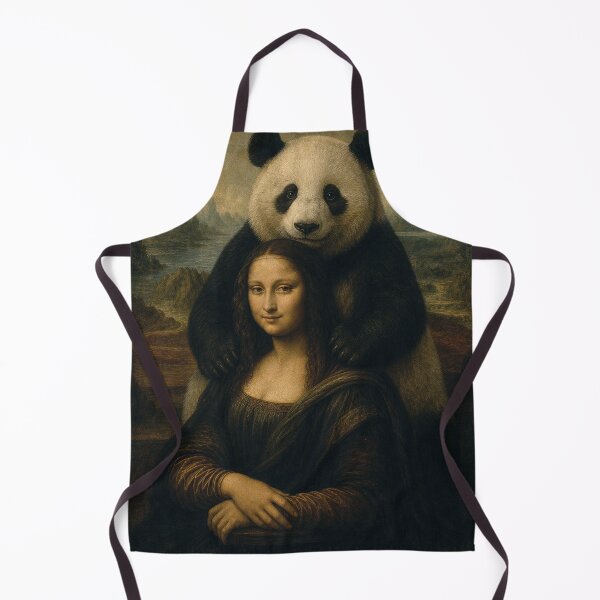 Item preview, Mona Lisa And Chonky Panda Friend - Funny Classical Painting Parody designed and sold by merchxwear.