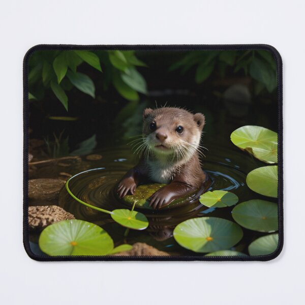 Item preview, Tiny Baby Otter Resting on Lily Pad designed and sold by CASASIS_MERCH.