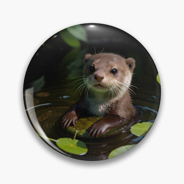 Item preview, Tiny Baby Otter Resting on Lily Pad designed and sold by CASASIS_MERCH.