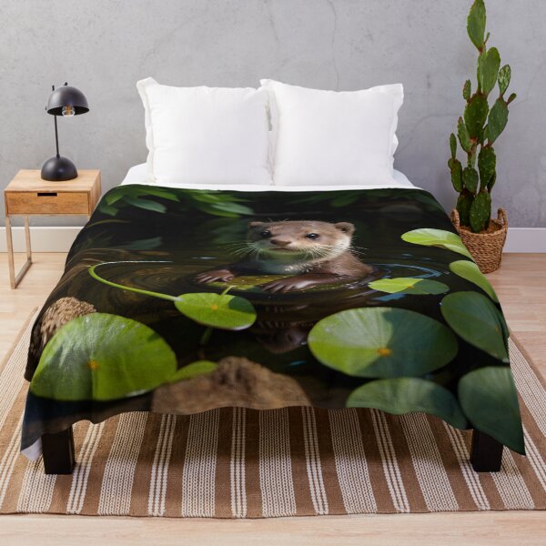 Item preview, Tiny Baby Otter Resting on Lily Pad designed and sold by CASASIS_MERCH.