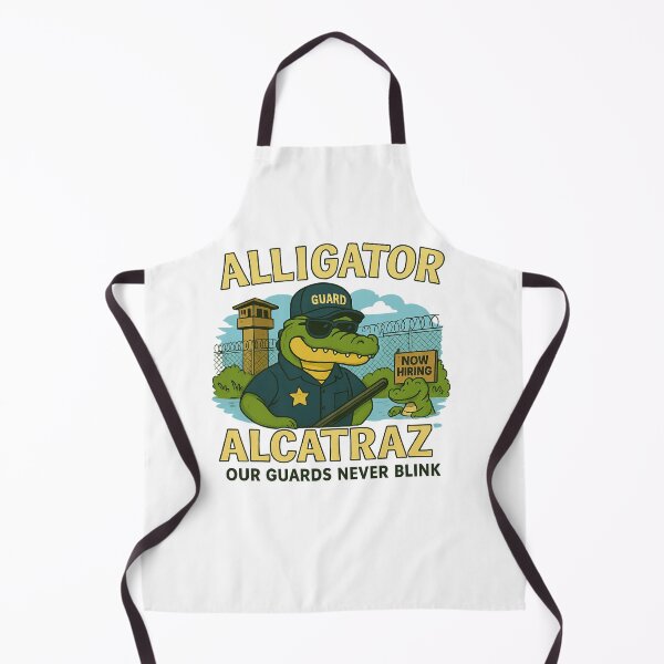 Item preview, Funny Alligator Prison Guard – Alcatraz Parody Cartoon  designed and sold by InappropriatebyDesign.