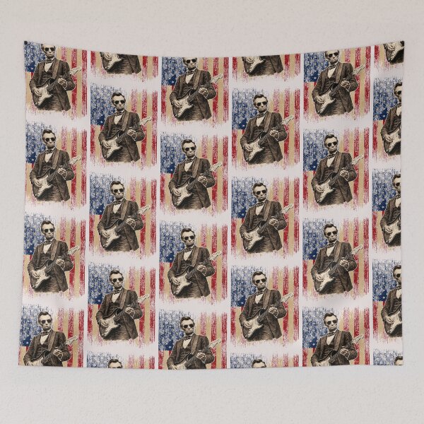 Item preview, Abraham Lincoln Playing Guitar Retro Vintage designed and sold by erozzz.