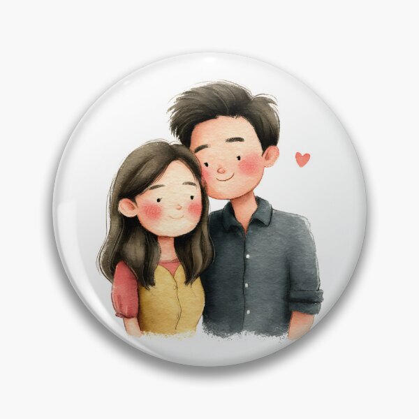 Item preview, Cute Romantic Couple Minimal Aesthetic Drawing designed and sold by JaiSoftStudio.