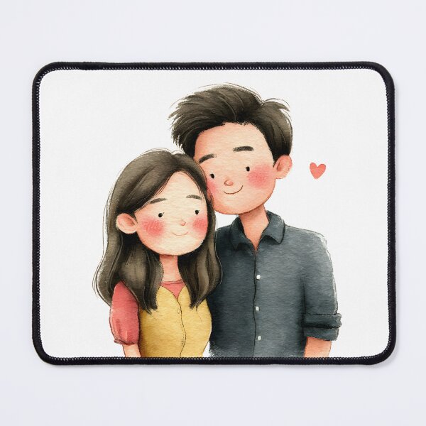 Item preview, Cute Romantic Couple Minimal Aesthetic Drawing designed and sold by JaiSoftStudio.