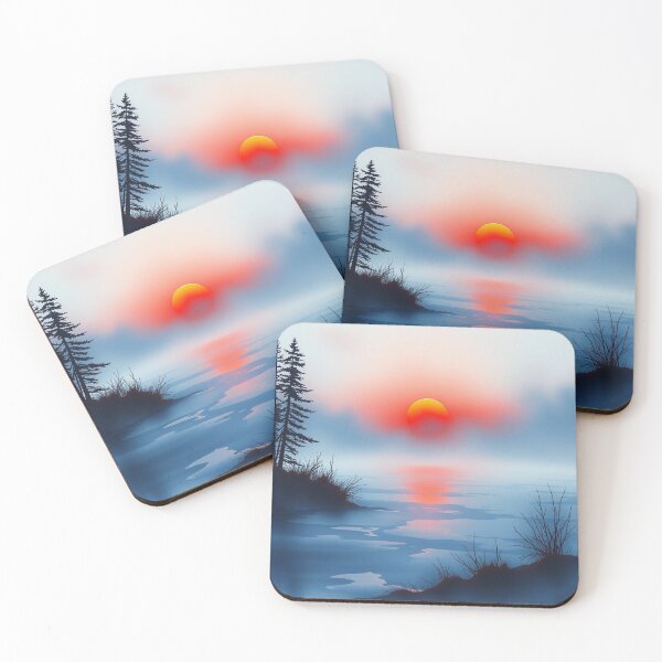 Item preview, Crimson Sunset Over Misty Frozen Lake designed and sold by EllDAV777.