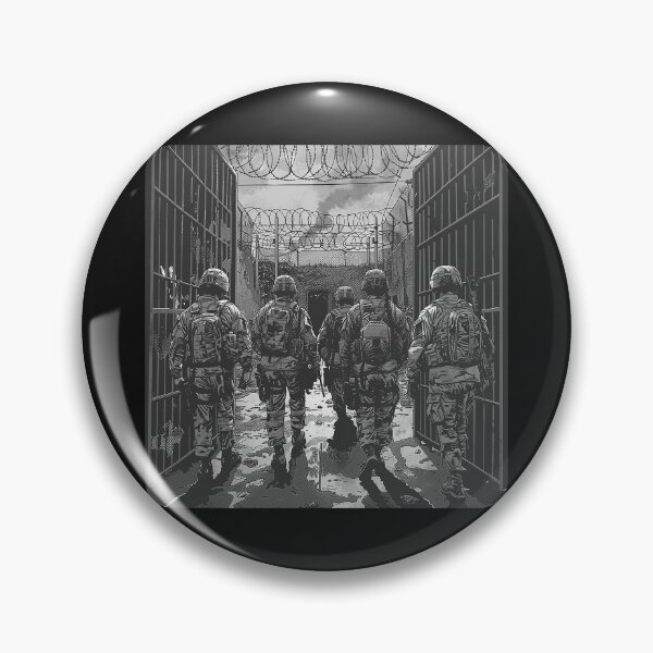 Item preview, Military Patrol Prison Gate Black and White Tactical Art designed and sold by inkoutninja.