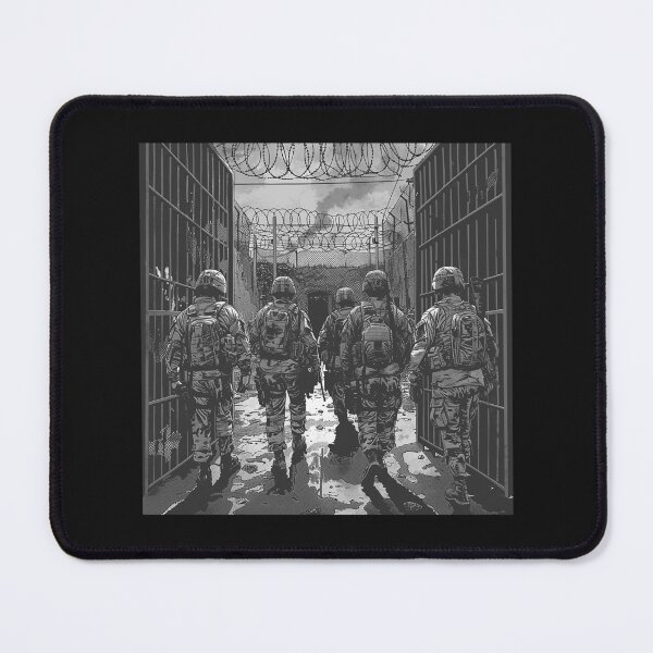 Item preview, Military Patrol Prison Gate Black and White Tactical Art designed and sold by inkoutninja.