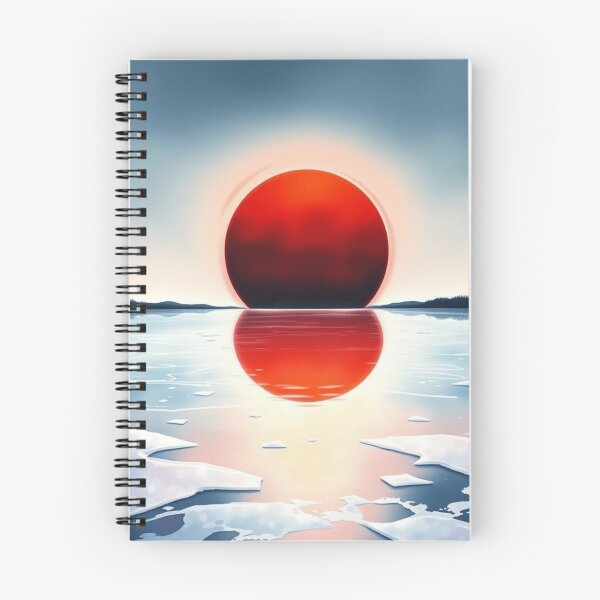 Item preview, Crimson Red Sun Over Frozen Lake at Dusk designed and sold by EllDAV777.