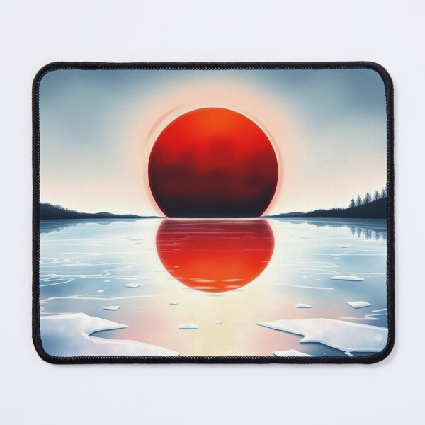 Item preview, Crimson Red Sun Over Frozen Lake at Dusk designed and sold by EllDAV777.