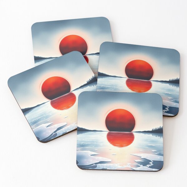 Item preview, Crimson Red Sun Over Frozen Lake at Dusk designed and sold by EllDAV777.