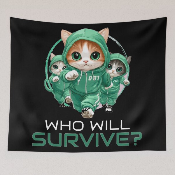 Item preview, Who Will Survive Cute Green Tracksuit Cats designed and sold by GenZFashion000.