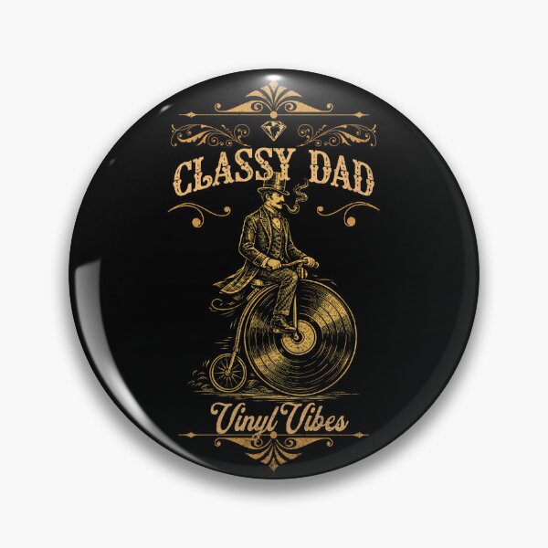 Artikelvorschau, Stilvoller Papa-Vinyl-Vibes – Gentleman auf einem Vintage-Fahrrad entworfen und verkauft von Nacho Average Designs.