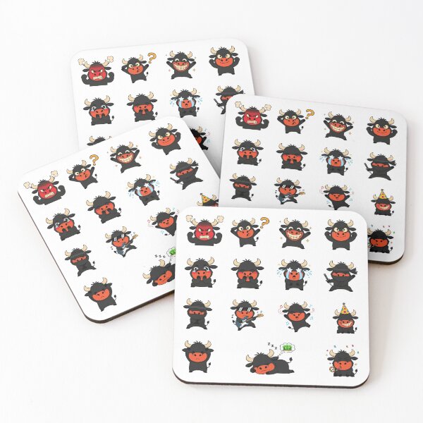 Item preview, Cute Bull Emoji Sticker Pack Set designed and sold by RamyGallery.