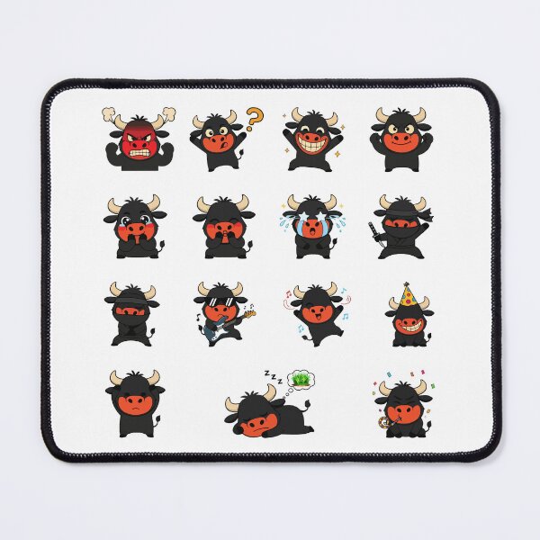 Item preview, Cute Bull Emoji Sticker Pack Set designed and sold by RamyGallery.