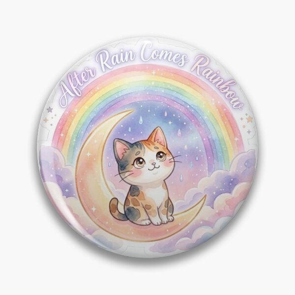 Item preview, Lani “After Rain Comes Rainbow” Dreamy Pastel Cat Sticker | Magical Rainbow Aesthetic designed and sold by LaniDigitalNook.